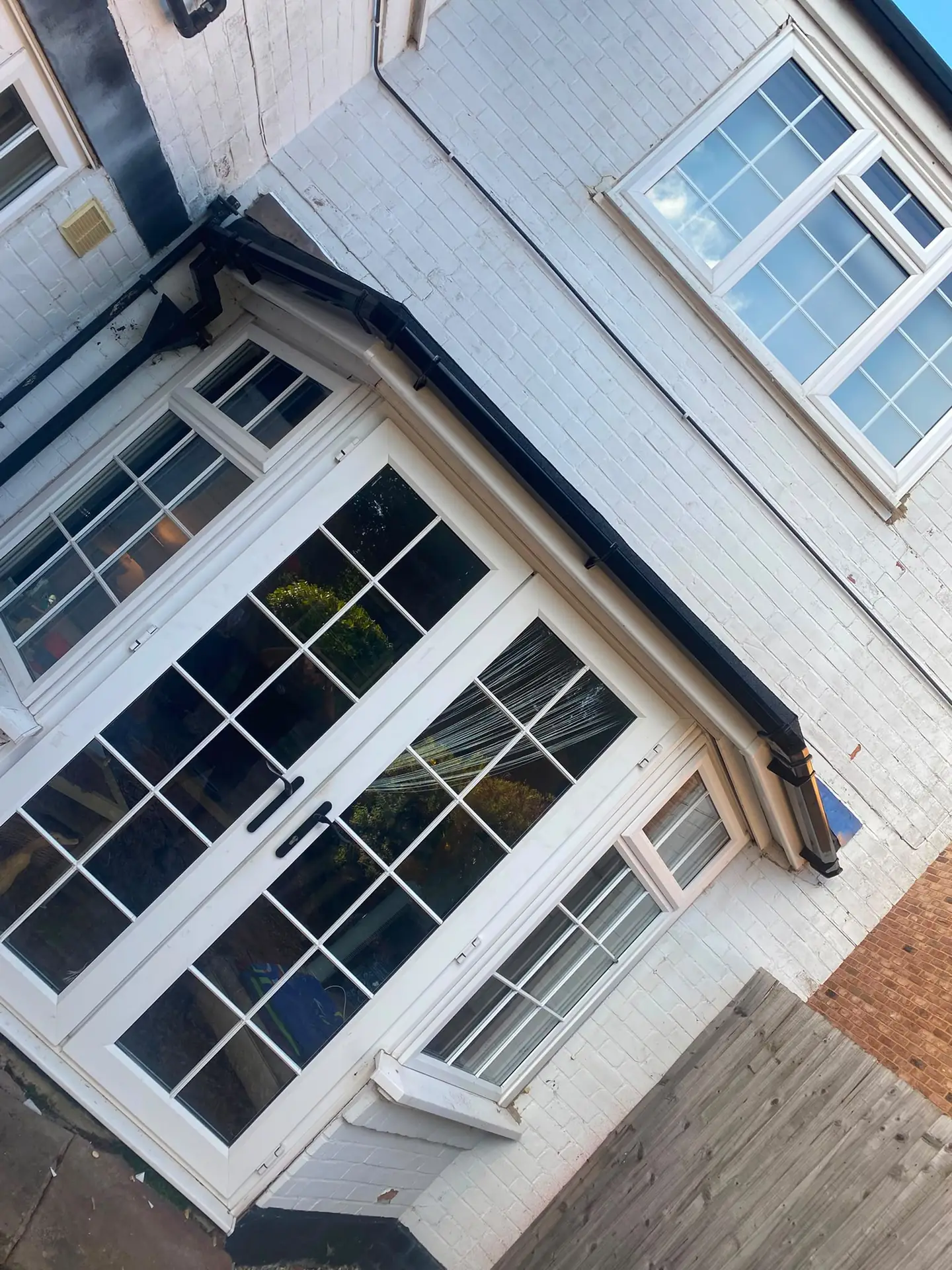The finished bay window canopy seen from above